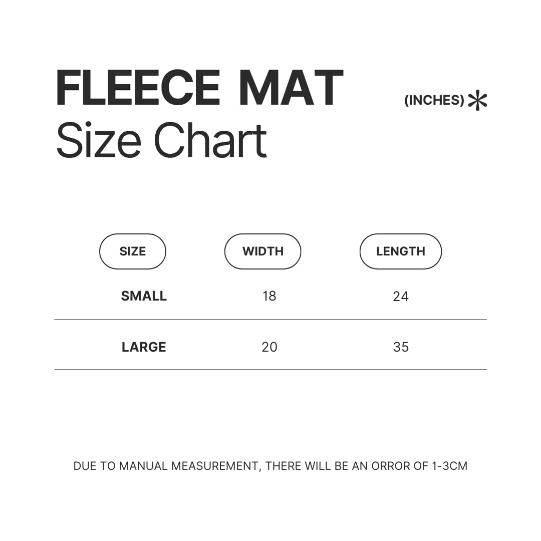 Fleece Mat Size Chart - Mob Psycho 100 Shop